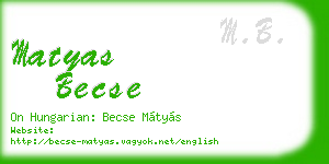 matyas becse business card